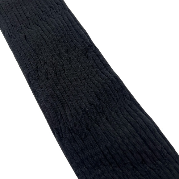 Chanel Black Ribbed Fabric Knit O/S Belt 33\